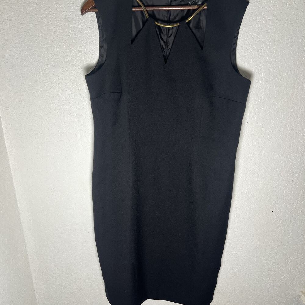 Kasper Black Elegant Dress Sleeveless Classic Party Dress Size 14 Business Dress